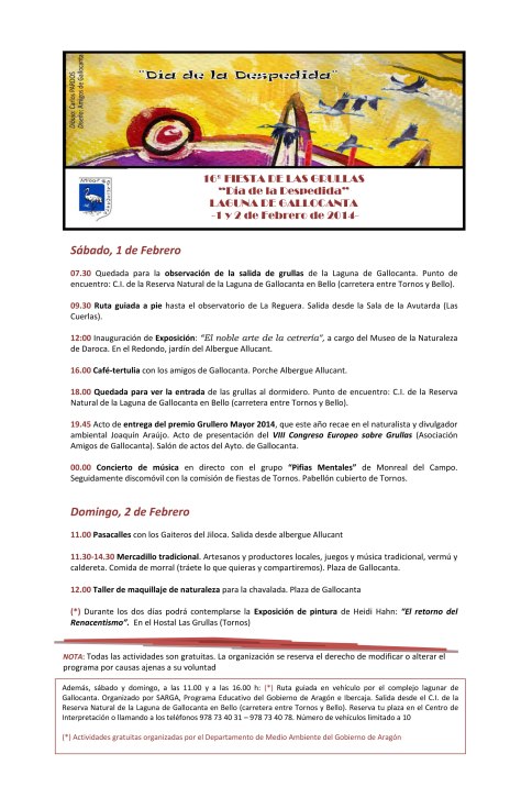 15º FESTIVAL DE LAS GRULLAS